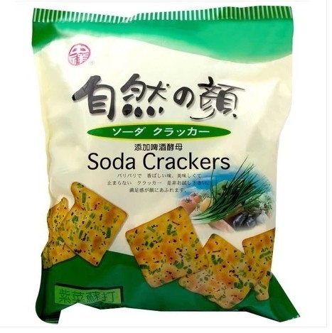 台湾进口零食品 中祥自然之颜 紫菜苏打饼干 310克 特选蔬菜香葱