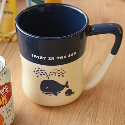 zakka创意超大容量马克杯 可爱糖果撞色系陶瓷水杯牛奶早餐咖啡杯