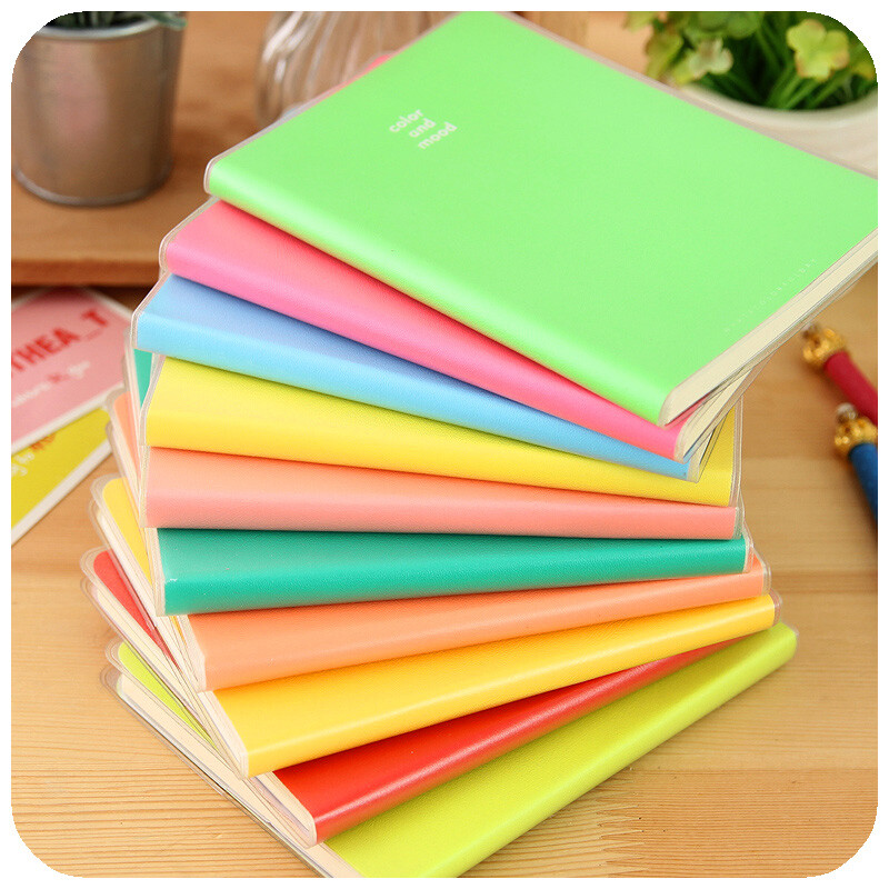 可爱屋韩国文具小清新糖果色本子胶套记事本笔记本日记本
