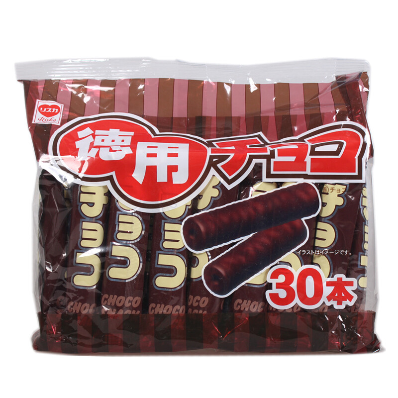 日本零食礼包 德用巧克力蛋卷巧克力米果棒180g 30条 巧克力礼包