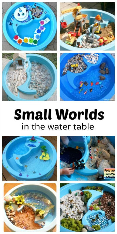 10 Creative Small Worlds in the Water Table...great sensory exploration and pretend play