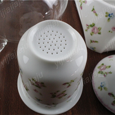 玻璃茶具 陶瓷过滤芯带加热底座煮花茶壶 茶杯套装 送6个无烟蜡烛