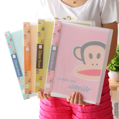 天仕 韩国创意文具 大嘴猴A4资料册40入 文件夹 资料夹 办公用品