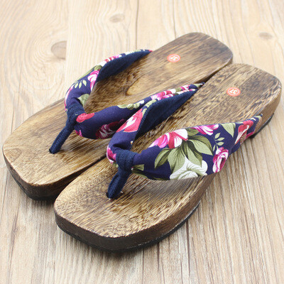 热销 2014新款夏季烧桐木坡跟凉拖鞋 女士人字木屐木拖鞋