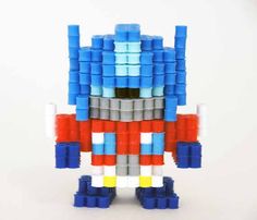 3D Transformer Optimus Prime perler beads figure by ToroKuro