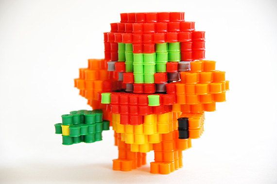 3D Metroid Samus Aran perler beads figure by ToroKuro