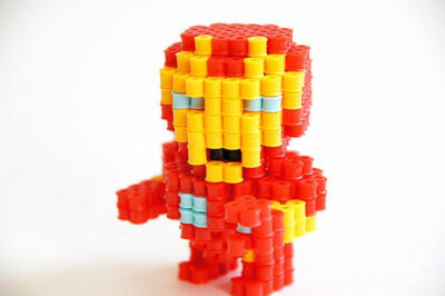 3D Marvel Iron Man perler beads figure by ToroKuro