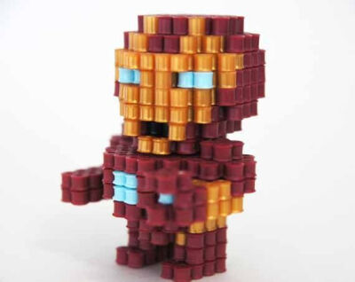 3D Marvel Iron Man perler beads figure by ToroKuro