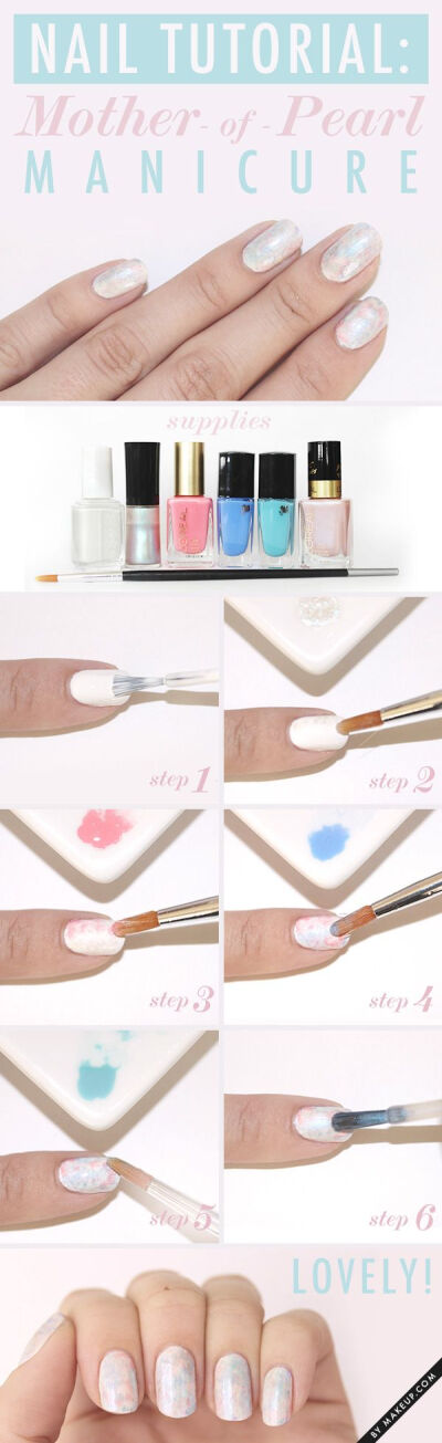 How to do a pearl inspired manicure. Tutorial nails. Nail art. Nail design.