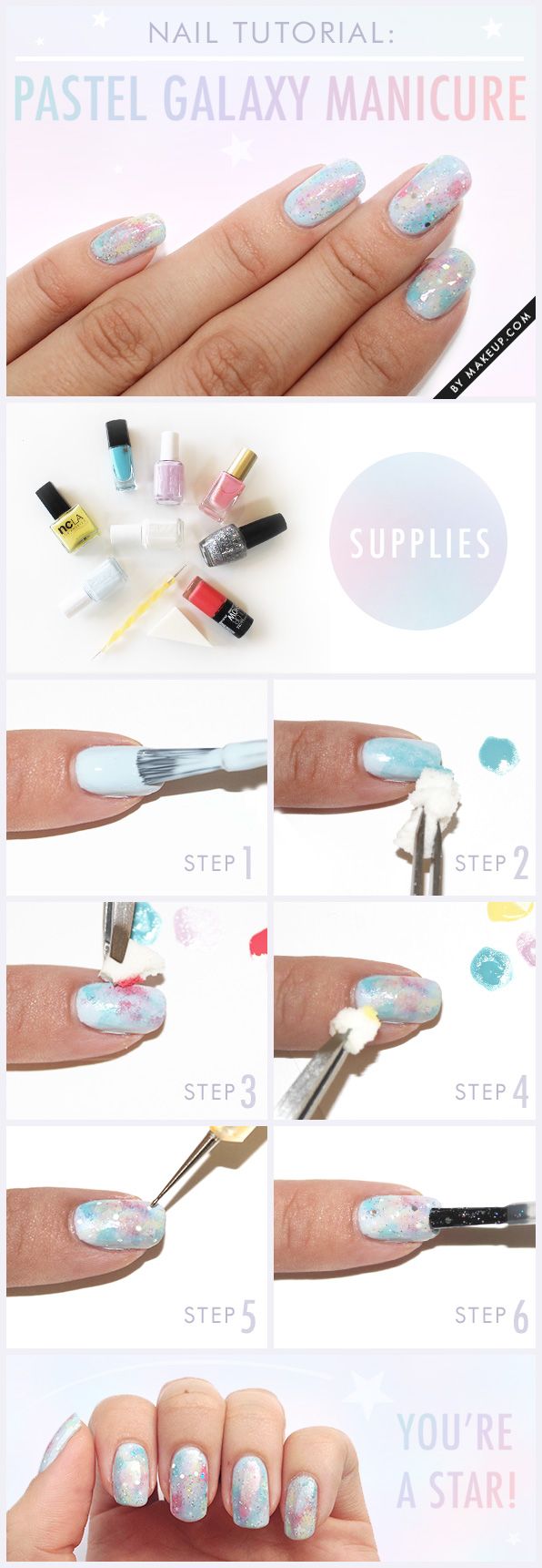 How to Create a Pastel Galaxy Manicure! // #nailart