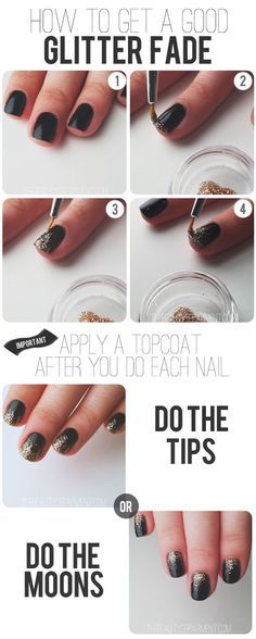 DIY Glitter Fade nails