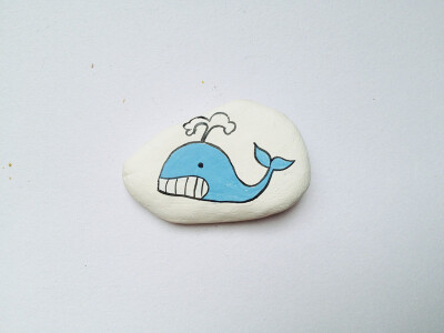 海豚 鲸鱼 可爱 手绘彩绘石头 压书石