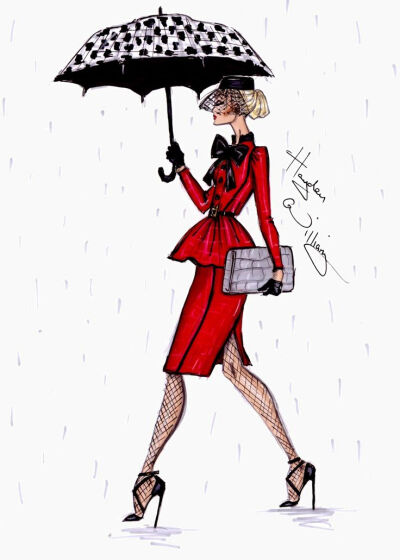 #Hayden Williams Fashion Illustrations #'April Showers' by Hayden Williams