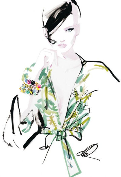 Sachin + Babi bracelets. Illustration by David Downton.