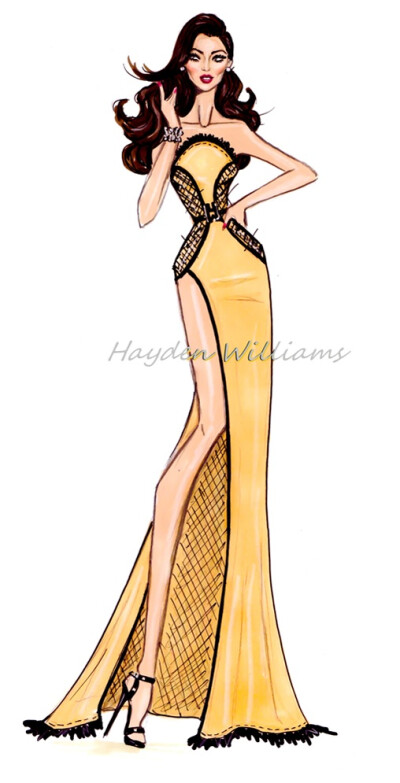 Hayden Williams for Modelinia: Color Me Model: Hayden Williams Animates Our Favorite Girls! Miranda Kerr.