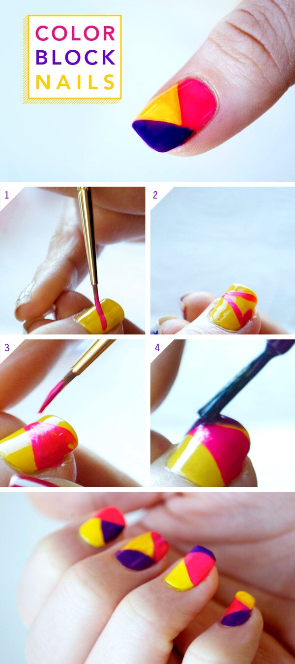 Neon Colorblock Nail Tutorial