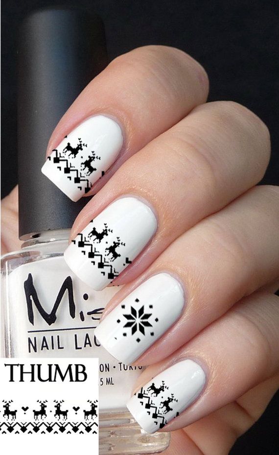 black christmas sweater nail decal