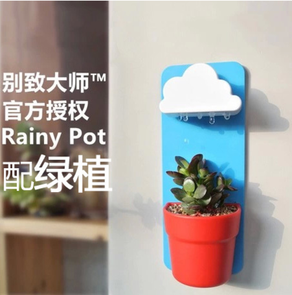 云朵花盆Rainy Pot下雨壁挂花盆多肉植物 创意花器