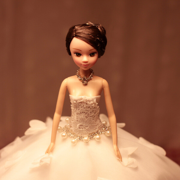 手工烧花正品婚纱芭比新娘中国娃娃生日七夕情人节婚庆摆件礼品