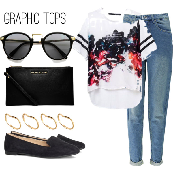 A fashion look from August 2014 featuring Boohoo jeans, H&amp;amp;M loafers and MICHAEL Michael Kors clutches. Browse and shop related looks.