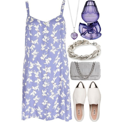 A fashion look from August 2014 featuring River Island dresses, Miu Miu sneakers and Chanel shoulder bags. Browse and shop related looks.