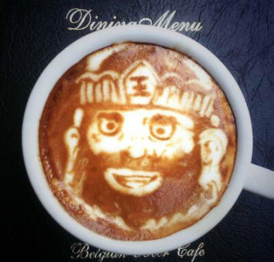 拉花大师推主george_10g的《鬼灯的冷徹》角色拉花， 炒鸡棒！