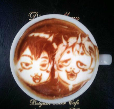 拉花大师推主george_10g的《鬼灯的冷徹》角色拉花， 炒鸡棒！