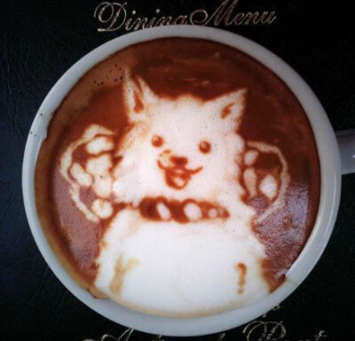 拉花大师推主george_10g的《鬼灯的冷徹》角色拉花， 炒鸡棒！