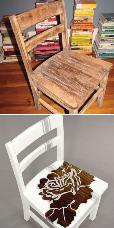 DIY - Rose Chair... Reuse an old chair and turn it into something totally cute.