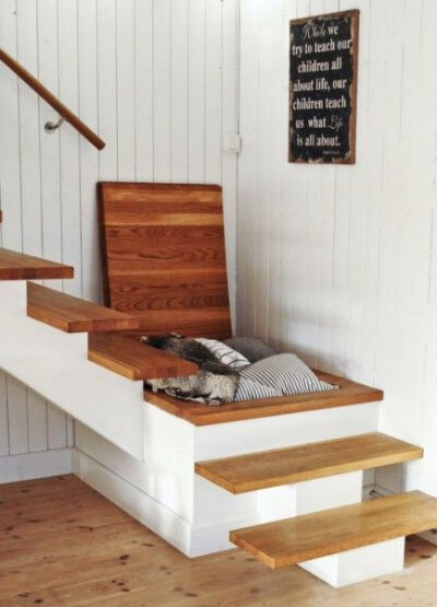 Stairs Storage Get some use out of your stairs by adding storage underneath. Check it out on Leva &amp;amp; Bo