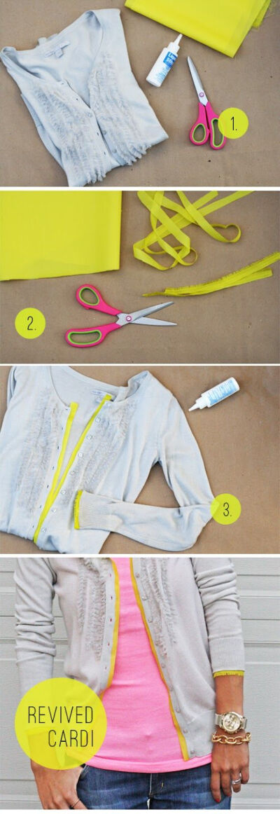 3 Step DIY: Revive your old Cardigans #tutorial #DIY #doityourself #handmade #crafts #stepbystep #howto #budget #projects #practical #guide #clothes