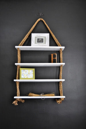 DIY Rope Shelves