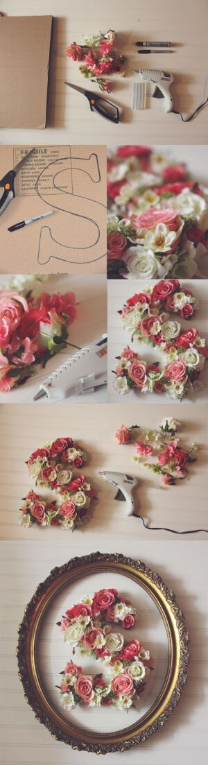 Ridiculously gorgeous DIY floral lettering.