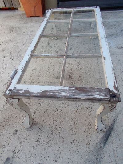 Vintage Window Coffee Table on Etsy. I could craft this...