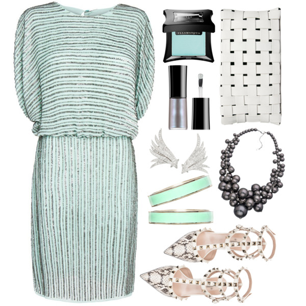 A fashion look from August 2014 featuring Mango dresses, Valentino pumps and ASOS clutches. Browse and shop related looks.