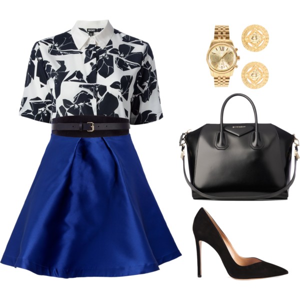 A fashion look from August 2014 featuring DKNY tops, Gianvito Rossi pumps and Givenchy tote bags. Browse and shop related looks.