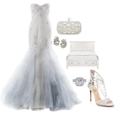 A fashion look from March 2014 featuring Zac Posen gowns, Christian Louboutin sandals and Marchesa clutches. Browse and shop related looks.