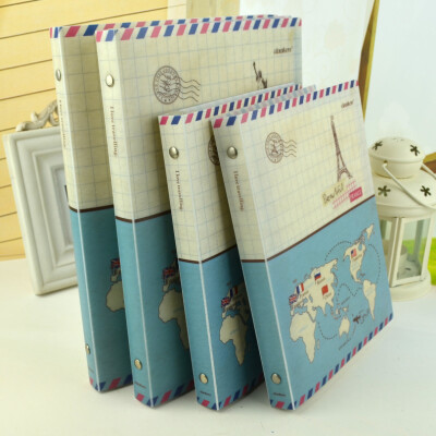 道林A5B5旅行途记分类活页本 复古欧式建筑活页记事本子 笔记本