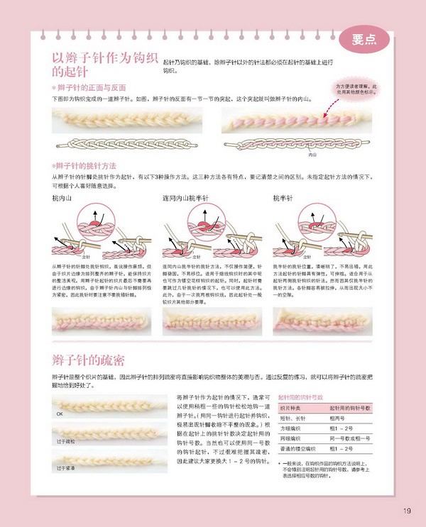 《钩针编织基础》以辫子针作为钩织的起针／辫子针疏密