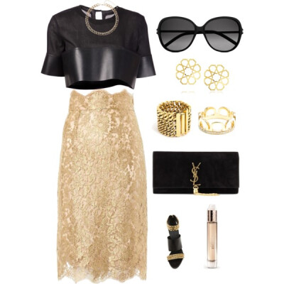 A fashion look from March 2014 featuring Phoebe English tops, Dolce&amp;amp;Gabbana skirts and Jenni Kayne sandals. Browse and shop related looks.