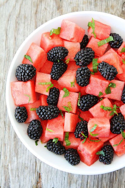 Watermelon, Blackberry, and Mint Salad Recipe