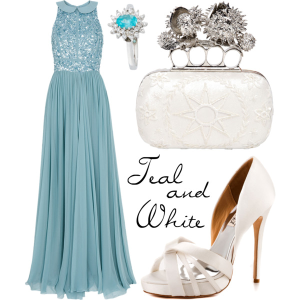 A fashion look from August 2014 featuring Elie Saab gowns, Badgley Mischka pumps and Alexander McQueen clutches. Browse and shop related looks.