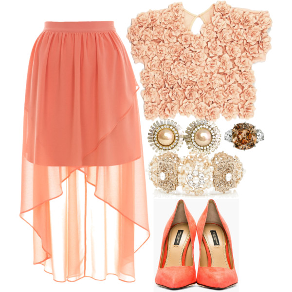 A fashion look from June 2014 featuring Miss Selfridge mini skirts, Dolce&amp;amp;Gabbana pumps and Forever New bracelets. Browse and shop related looks.