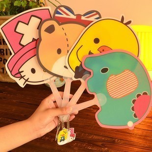 韩版卡通可爱小熊 乔巴kitty 卡通小象 可爱塑料小扇子
