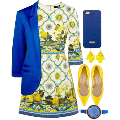 A fashion look from June 2014 featuring Dolce&amp;amp;Gabbana dresses, Paul Andrew pumps and RumbaTime watches. Browse and shop related looks.