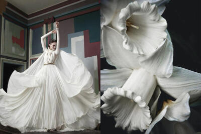 2012 年《时装 L'OFFICIEL 》杂志春装 VS 白色水仙 灵感来了，连树皮、土地都能变成时装。