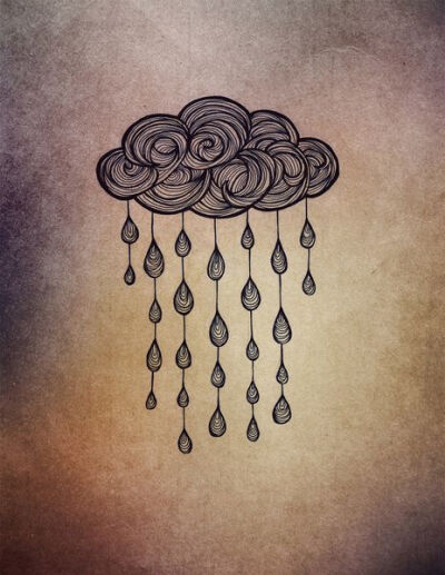 Rain cloud doodle tattoo, Rain Art Print by Nataryclyrehs | Society6