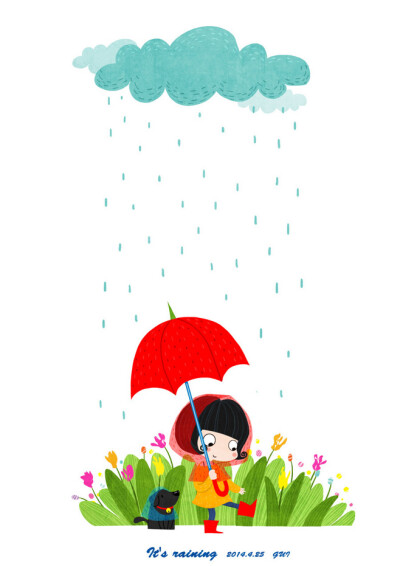 RAIN|儿童插画|插画|Bingo小鬼...