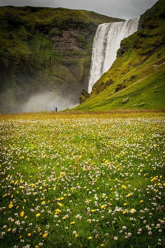 summer in skogafoss, iceland