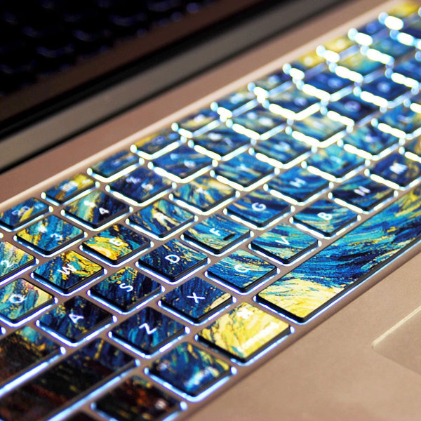 MacBook AirPro苹果笔记本电脑键盘膜按键贴膜名画键盘贴透光